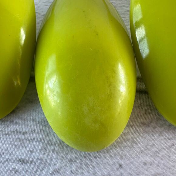 Vintage Melamine Three Spoon Set Slotted Mixing Serving Light Lime Green Avocado - Picture 11 of 11